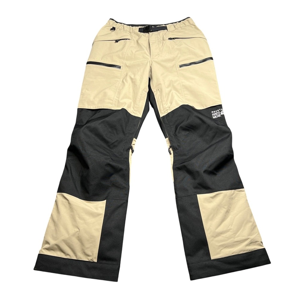 Mountain Hardwear First Tracks Pants Mens S Dunes/Black Ski Snowboard OM0376-262